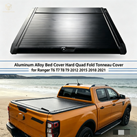 Kit de conversion pour pick-up, couvre-caisse en alliage d'aluminium, couvre-caisse rigide pliable en quatre parties pour Ranger T6 T7 T8 T9 2012 2015 2018 2021
