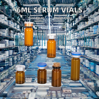 Flacon compte-gouttes en verre ambré de 6 ml pour stockage de peptides, estampillé à chaud, à ouverture facile