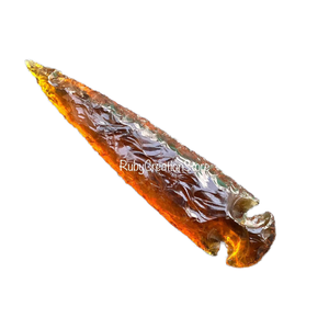 Pointes de flèche en verre de citrine orange taillées à la main de style ancien (3-6,5 pouces) - Pointes de lance en cristal, décoration de guérison, présentoir de pierres précieuses - Product Image 1