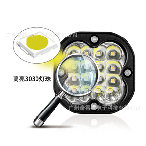 ไฟสี่เหลี่ยม 4 แถว 16 ดวง LED สำหรับรถออฟโรด รถบรรทุก รถจักรยานยนต์ หลอดไฟ LED DC - Product Image 5