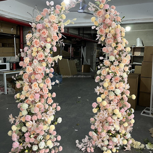 EG-WD106 proposta di decorazione arco di nozze sfondo <span class=keywords><strong>con</strong></span> <span class=keywords><strong>fiori</strong></span> rosa fiore arco cerchio mezzo arco lunare <span class=keywords><strong>con</strong></span> <span class=keywords><strong>fiori</strong></span> - Product Image 5