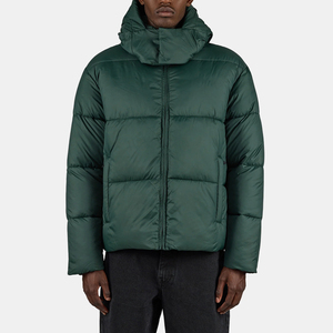 Chaqueta Acolchada con Capucha para Hombre, Estilo Urbano, Transpirable, Relleno de Algodón, Cierre de Cremallera, Informal, de Poliéster, Corte Regular, Color Sólido - Product Image 4