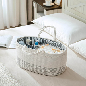 Organisateur de couches pour bébé bohème multifonctionnel en corde de coton avec séparateur pour table à langer et <span class=keywords><strong>rangement</strong></span> de couches - Product Image 3