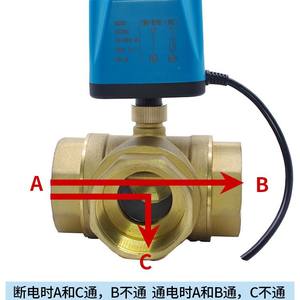 Vanne à bille électrique à trois voies en cuivre pleine ouverture pour l'eau, commande pneumatique pour unité de ventilo-convecteur et arrêt de pipeline - Product Image 4