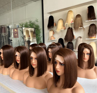 Perruques Courtes Bob en Dentelle HD Transparente 99J Bourgogne 530 Cheveux Humains Naturels Perruques Bob en Dentelle Frontale Cheveux Humains