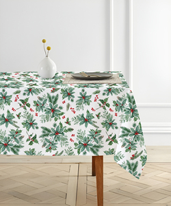 Skymoving New Custom giáng sinh vải cho khăn trải bàn ăn vải không thấm nước sang trọng <span class=keywords><strong>Polyester</strong></span> Khăn trải bàn trang trí cho bảng - Product Image 2