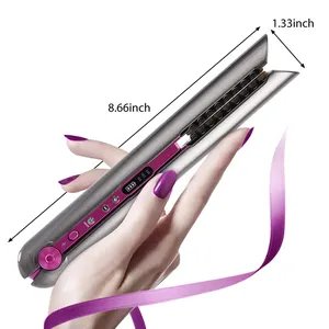 New 2 in 1Hair Straightener Portable Mini Wireless Cordless Hair Flat Iron Styling Hair Curl