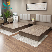 Ensemble de Meubles de Chambre Moderne pour Hôtel 3-5 Étoiles, Lit Queen Size pour Chambre d'Hôtes, Base de Lit en Bois pour Hôtel