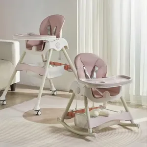 Chaise berçante multifonctionnelle pour bébé, grande assiette, chaises hautes d'alimentation