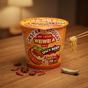 Weiwei A <b>Instant</b> Noodles Artificial Spicy Beef Flavor Bowl 80g Ready To Eat - Product Image 5