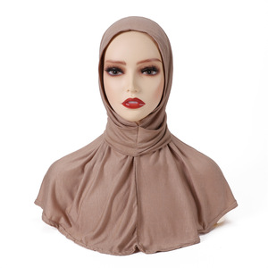 Casquette Hijab instantanée, fermeture à pression, voile de mode musulmane, Turban pour femmes, sous-foulard, en <span class=keywords><strong>coton</strong></span>, couvre-<span class=keywords><strong>cou</strong></span> - Product Image 3