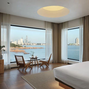 Venta al por mayor cortinas eléctricas de lujo en gris cortinas de ventana modernas Color sólido seda doble tratamiento de ventana transparente - Product Image 1