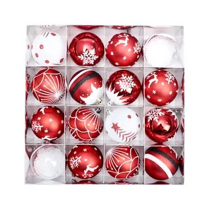 लक्जरी क्रिसमस सजावट प्लास्टिक और पालतू गेंदों मिश्रित हाथ चित्रकला क्रिसमस गेंद आभूषण