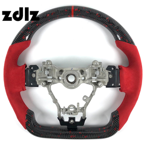 Volant personnalisé en cuir suédé rouge et fibre de carbone forgée pour Subaru WRX STI WRX Estate 2015 2016 2017 2018 2019 - Product Image 6