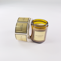 Autocollants personnalisés pour bougies, étiquettes de luxe - Autocollant personnalisé pour bougie, étiquettes pour bougies en film PET brillant imprimables