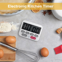 Minuterie électronique LCD CE & RoHS avec thermo-hygromètre et calendrier, horloge numérique en plastique ABS, réveil numérique, minuterie de cuisine numérique