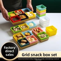 Voedselveilige vierkante plastic fruitplateau's met compartimenten voor bars, KTV's, snackplateau voor informele pubs, meloenzaad- en notenbak - modern
