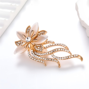 เข็มกลัดรูปดอกกล้วยไม้ประดับคริสตัลสไตล์<span class=keywords><strong>เกาหลี</strong></span> ดีไซน์อเนกประสงค์สำหรับตกแต่งชุด เครื่องประดับดอกไม้ ขายส่ง - Product Image 5