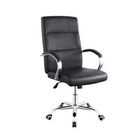 Chaise de bureau confortable pour cadres, siège ergonomique pivotant, chaise de bureau en cuir avec roulettes