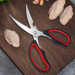 <b>Kitchen</b> <b>Scissor</b> Stainless Steel Red And Black Elbow Shape For Home Use Multi Purpose Meat And Vegetable Cutting - Product Image 3