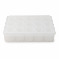 Boîte à thé en PP Yunuoxi 28,6x18cm avec 15 ou 30 pots en plastique, organisateur de rangement pour thé, boîte à épices, vente en gros d'usine