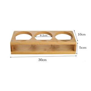 Estante de bambú para especias, estante de almacenamiento de cocina de madera con 2 y 3 orificios para organizar botellas de condimentos, diseño minimalista - Product Image 3