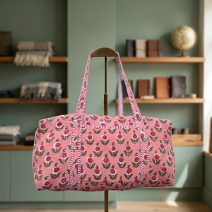 Nuevas Bolsas de Viaje Acolchadas de Algodón con Estampado Artesanal, Bolsa de Lona para la Ciudad, Gran Capacidad, Ecológica, Duradera y Ligera - Product Image 1