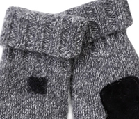 Gants d'hiver en laine à demi-doigts avec double couche de chaleur au poignet et écran tactile Gants sans doigts pour le ski et le snowboard