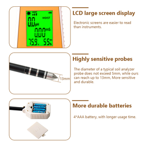 Probador de suelo 6 en 1 ~ Medidor digital de temperatura de humedad del suelo PH EC Medidor de humedad del aire con pantalla de retroiluminación <span class=keywords><strong>LCD</strong></span> - Product Image 4