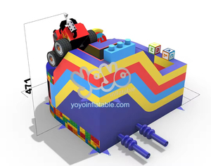 <b>Game</b> Space <b>Inflatable</b> Combo Pixel <b>Game</b> Prints Jump Area Slide Basketball Hoop Non Toxic PVC Backyard Birthday Parties - Product Image 2