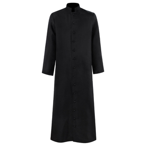 Nueva Chaqueta de Ministro para Hombre, Estilo Gabardina, Cuello Alto Litúrgico, Túnica de Clérigo con Prendedor para Iglesia, Halloween - Product Image 1