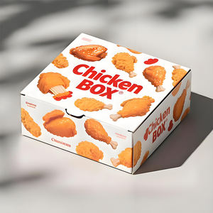 Aile de <span class=keywords><strong>poulet</strong></span> frit avec logo imprimé personnalisé Boîte en carton ondulé en forme de <span class=keywords><strong>maison</strong></span> Boîtes d'emballage de <span class=keywords><strong>poulet</strong></span> frit - Product Image 6