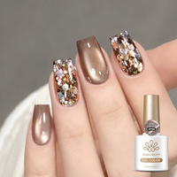 BORN PRETTY 10ml Vernis Gel Oeil de Chat Marron Doré Scintillant Magnétique Saison Automne-Hiver Sans HEMA ni TPO pour Salon et Vente en Gros