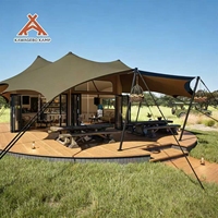 Tente de glamping Safari de luxe imperméable en PVDF quatre saisons Kawagebo Kamp (KK) avec armature droite pour fêtes et événements familiaux