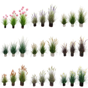 Plantes Bonsaïs Artificielles Fleurs en Soie <span class=keywords><strong>Rose</strong></span> Herbe Oignon Artificiel Fontaine de Pampa Herbe Décoration de la Maison - Product Image 3