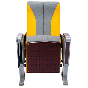 Silla de Auditorio Hechuang HC-P634-2, Tapizada en Tela Gris Amarillenta, Muebles de Teatro para Escuelas, Hoteles y Salas de Conferencias - Product Image 1