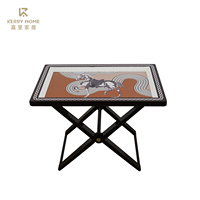 Table de chevet en bois de salon nordique moderne, petit ensemble de Table basse pliable pour thé