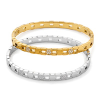 Bracelet en acier inoxydable plaqué or 18 carats avec zircons géométriques, bijoux minimalistes pour femmes, bracelets simples, ne ternissent pas