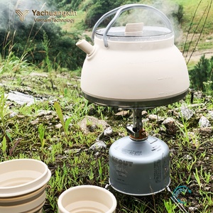 Minimalist 6 Cup Portable Kettle With Glass Lid For Outdoor Camping Gas And Induction Use - Product Image 5