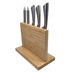 Bloc à couteaux magnétique puissant en bambou WDF, support universel double face pour couteaux, organisateur de cuisine pour rangement professionnel - Product Image 3