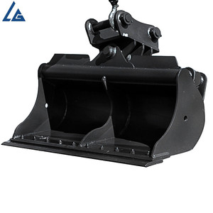 Pc60 מחפר משמש דלי הטיה, כפול הידראולי צילינדרים הטיה דלי גירוד לעבודה הגינון - Product Image 1