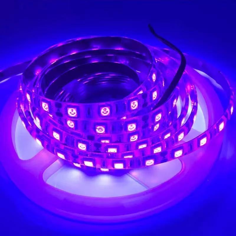 LED UV Led Light Strip Kit, 16.4FT/5M Ultraviolet Waterproof IP65 5050 300LEDs, 395nm-405nm Blacklight for DJ Bar Club Party