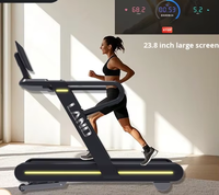 Tapis roulant commercial multifonctionnel avec écran tactile intelligent, surveillance de la fréquence cardiaque, pour usage en salle de sport, par un entraîneur personnel ou en studio, tapis roulant électrique
