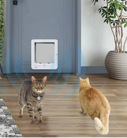 Porte automatique pour chat sécurisée pour les animaux de compagnie, avec capteur électronique RFID à microchip, écologique, en plastique, à fixer sur fenêtre rectangulaire