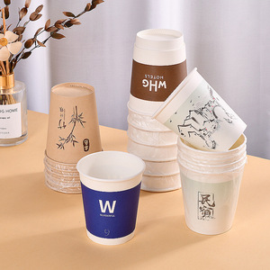 Gobelets en papier jetables avec couvercle, gobelet pour boissons chaudes, pour hôtels, maisons d'hôtes, maisons familiales, emballés individuellement, 100 pièces - Product Image 2