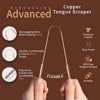 Grattoir à langue en cuivre pur pour adultes Épurateur de langue pour la mauvaise haleine Nettoyeur de langue facile à utiliser pour les soins bucco-dentaires et l'hygiène
