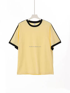 Camiseta Casual de Manga Corta de Algodón 100% Jersey de 240g de Marca Americana de Moda para Hombre y Mujer, Lisa, Cuello Holgado - Product Image 5