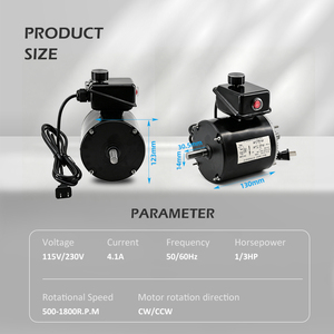 Motor de Ventilador EC de Alta Eficiencia para Ventilación y Circulación de Aire Industrial de 115V/230V, 1/3HP, Control de Velocidad Continua, Motor de Corriente Continua - Product Image 2
