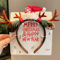 Nouvelle Pince à Cheveux en Résine Plastique Faite à la Main, Style Forêt de Noël, Tête de Renne avec Boissons Rouges, Mignonne pour Filles, Femmes et Adultes