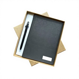 Ensemble cadeau d'affaires exécutif 2 en 1 en cuir et métal de qualité supérieure avec carnet et stylo personnalisés pour la promotion d'entreprise de Noël - Product Image 1